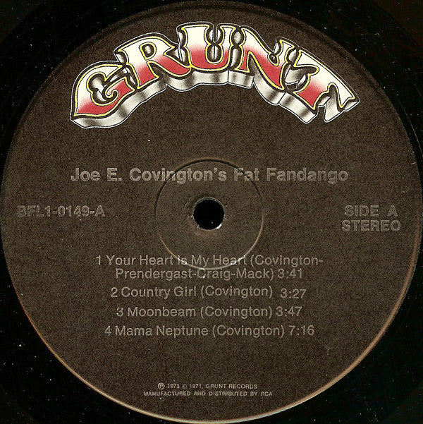 Joe E. Covington's Fat Fandango : Joe E. Covington's Fat Fandango (LP, Album, Hol)