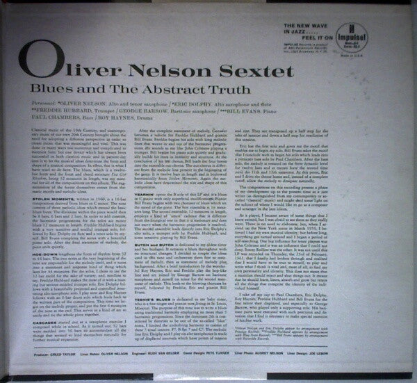 Oliver Nelson : The Blues And The Abstract Truth (LP, Album, Mono, RE)