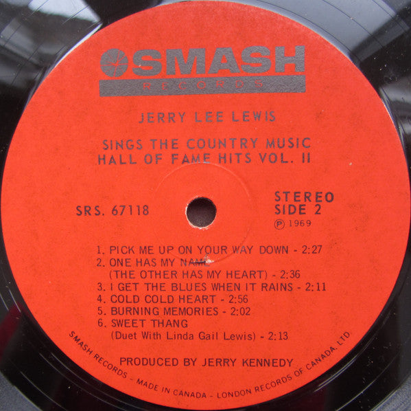 Jerry Lee Lewis : Sings The Country Music Hall Of Fame Hits Vol. 2 (LP)