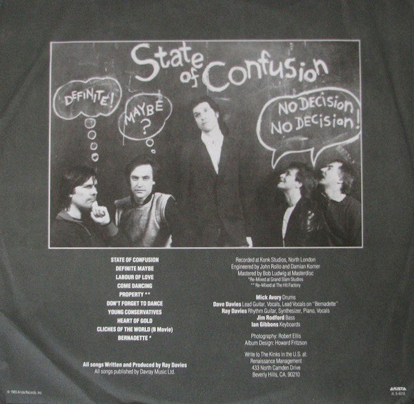 The Kinks : State Of Confusion (LP, Album, EMW)