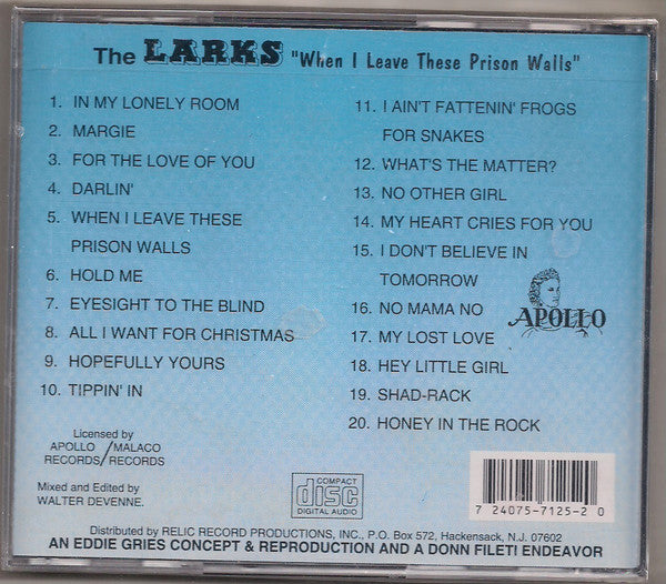 The Larks (3) : When I Leave These Prison Walls (CD, Comp)