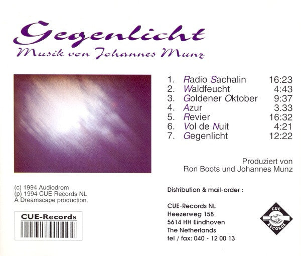 Johannes Munz : Gegenlicht (CD, Album)