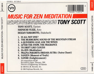 Tony Scott (2) : Music For Zen Meditation And Other Joys (CD, Album, RE)