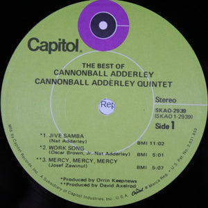 Cannonball Adderley Quintet* : The Best Of Cannonball Adderley (LP, Comp, RP, Gre)