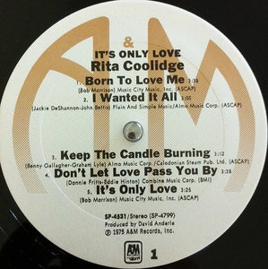 Rita Coolidge : It's Only Love (LP, Album, Ter)