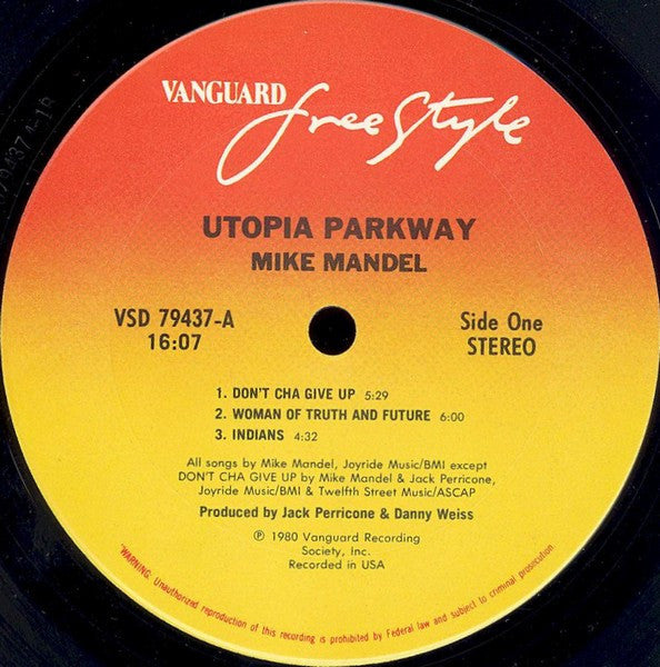 Mike Mandel : Utopia Parkway (LP, Album)