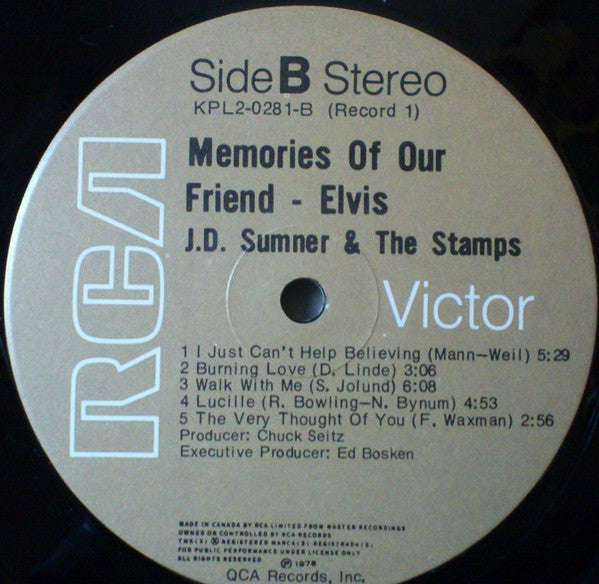 J.D. Sumner & The Stamps : Memories Of Our Friend Elvis  (2xLP)