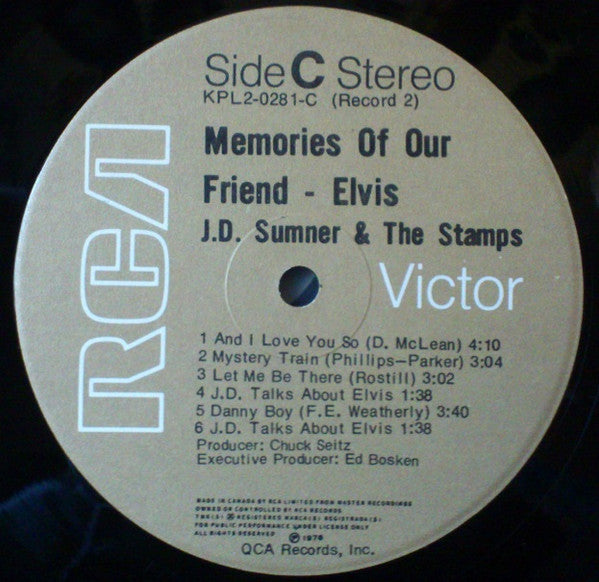 J.D. Sumner & The Stamps : Memories Of Our Friend Elvis  (2xLP)