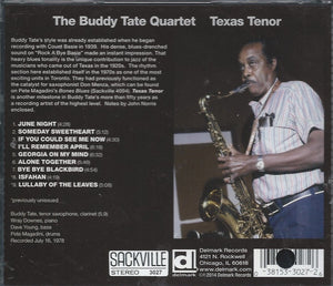 The Buddy Tate Quartet* : Texas Tenor (CD, Album, RE, RM)