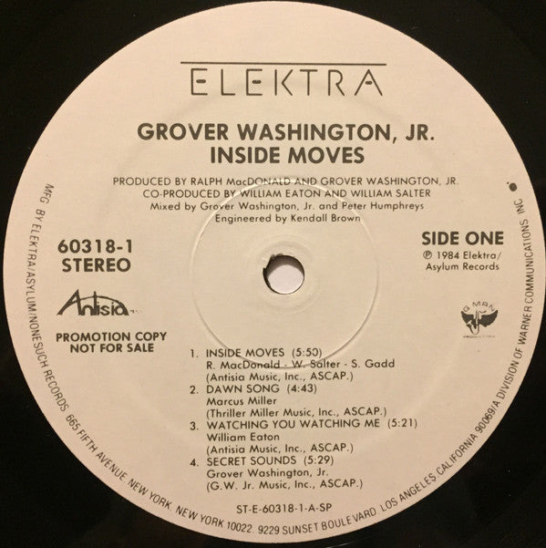 Grover Washington, Jr. : Inside Moves (LP, Album, Promo)