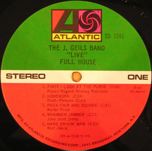 The J. Geils Band : "Live" Full House (LP, Album, PR )