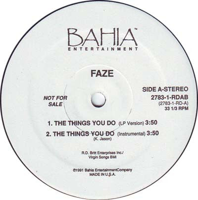 Faze (2) : The Things You Do (12", Promo)