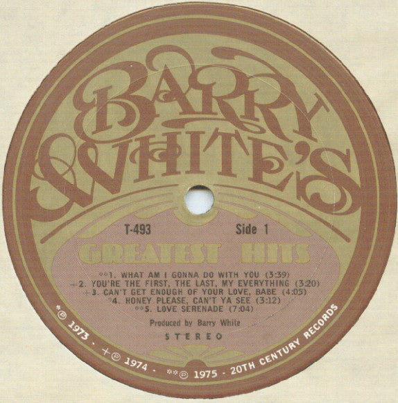 Buy Barry White : Barry White's Greatest Hits (LP, Comp, Ter ...