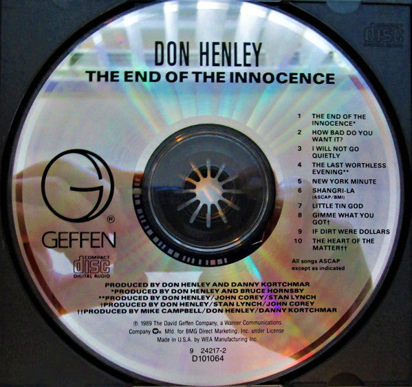 Don Henley : The End Of The Innocence (CD, Album, Club, ARC)