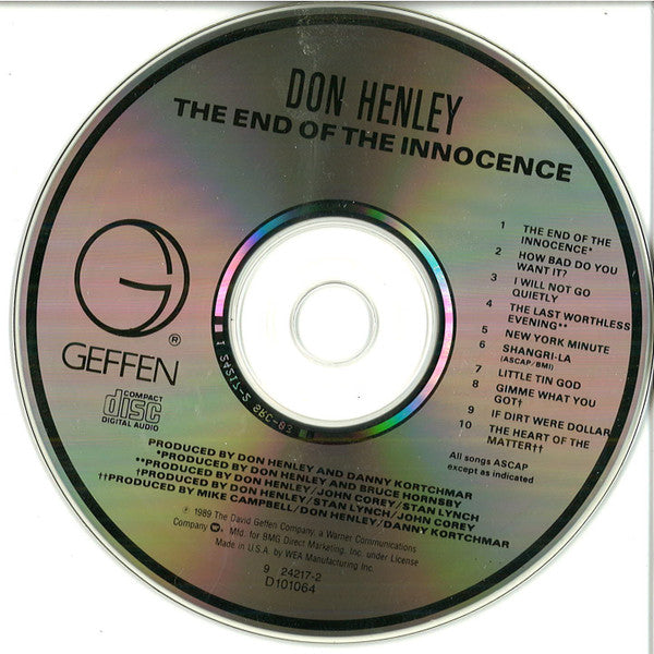 Don Henley : The End Of The Innocence (CD, Album, Club, ARC)