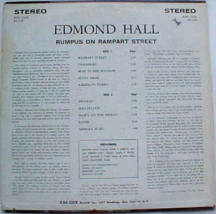 Edmond Hall : Rumpus On Rampart Street (LP)