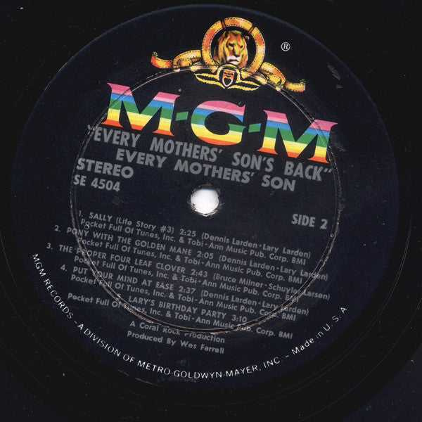 Every Mothers' Son : Every Mothers' Son's Back (LP, Album, H.V)