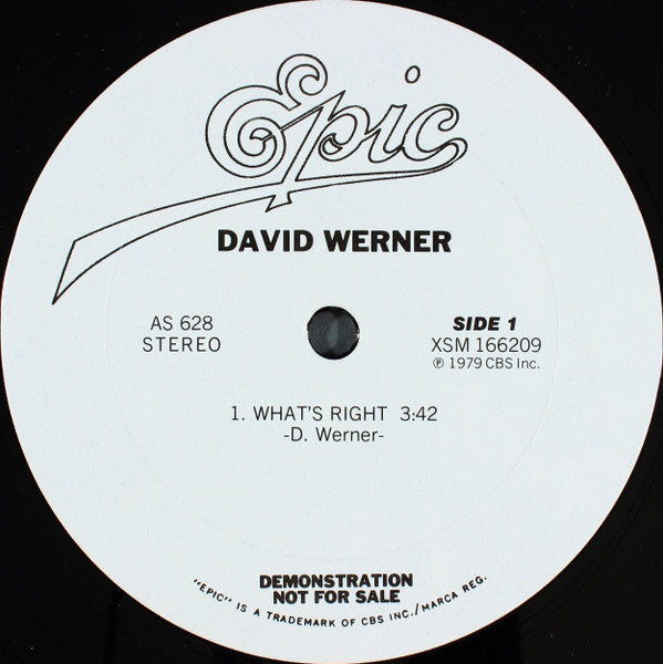 David Werner : David Werner (12", Promo, Smplr)