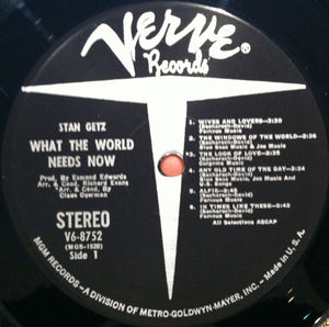 Stan Getz : What The World Needs Now - Stan Getz Plays Bacharach And David (LP, Album, Gat)