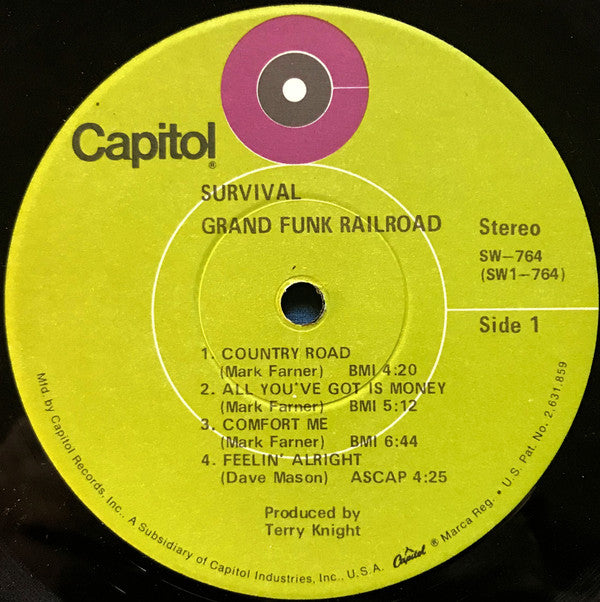 Grand Funk Railroad : Survival (LP, Album, Win)
