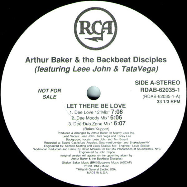 Arthur Baker And The Backbeat Disciples : Let There Be Love (12", Promo)