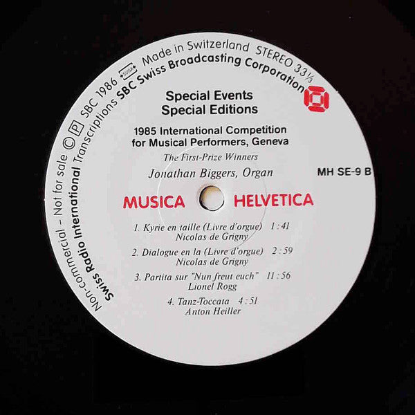 Chihiro Bamba, Jonathan Biggers : Musica Helvetica, 1985 International Competition For Musical Performers, Geneva (LP, Album, Transcription)