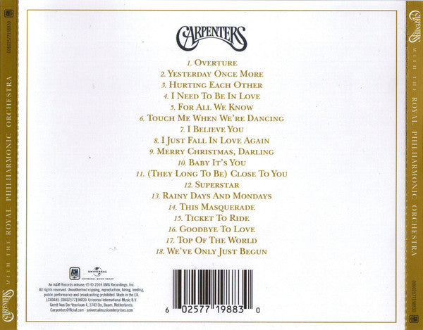 Carpenters With The Royal Philharmonic Orchestra : Carpenters With The Royal Philharmonic Orchestra (CD, Album)