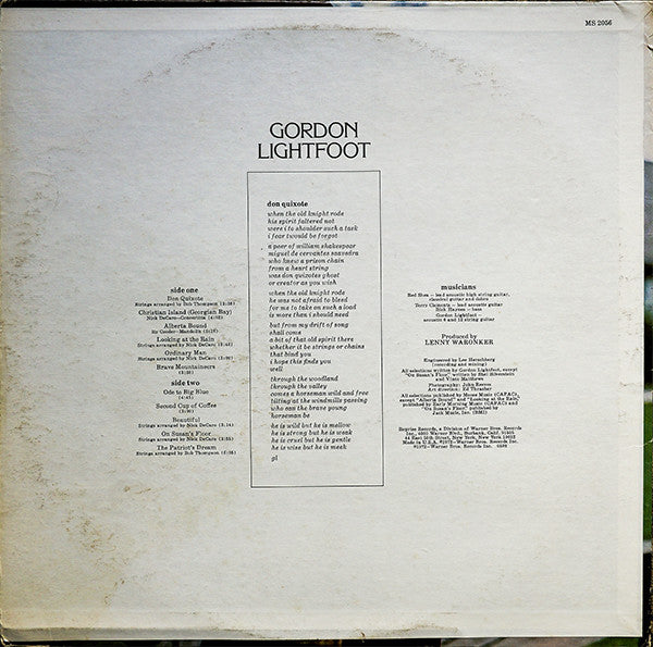 Gordon Lightfoot : Don Quixote (LP, Album)