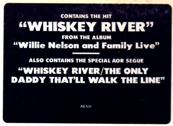 Willie Nelson : Whiskey River (12", Promo)