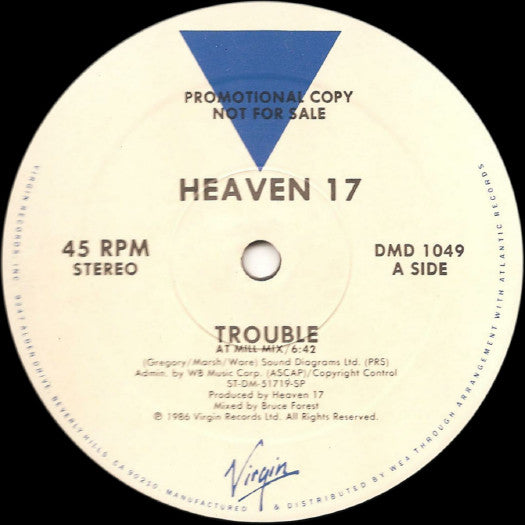 Heaven 17 : Trouble (12", Single, Promo)