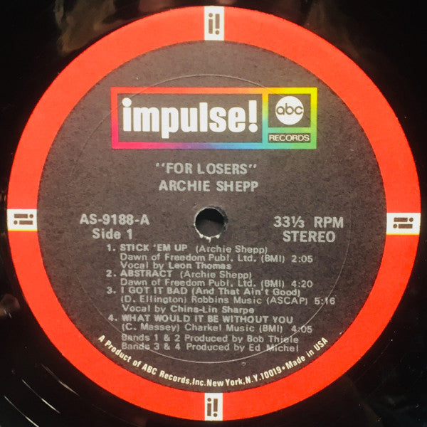 Archie Shepp : For Losers (LP, Album)