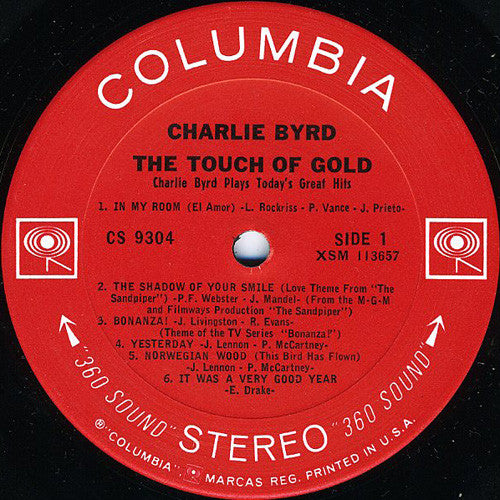 Charlie Byrd : The Touch Of Gold (Charlie Byrd Plays Today’s Great Hits) (LP, Album)