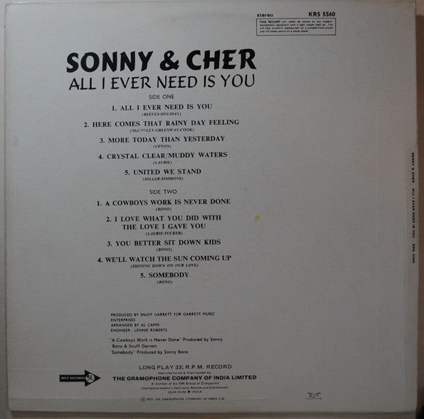 Sonny & Cher : All I Ever Need Is You (LP, Album)