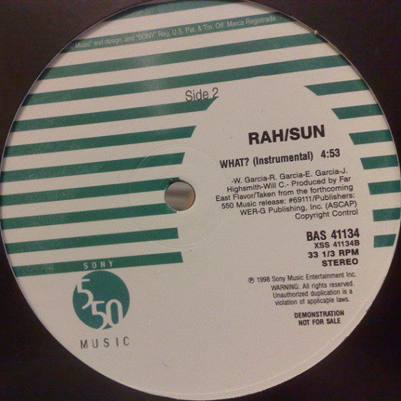 Rah/Sun* : What? (12", Promo)