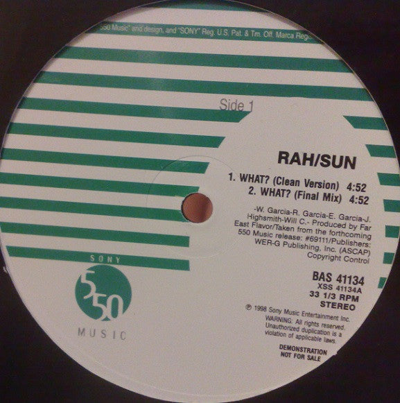 Rah/Sun* : What? (12", Promo)