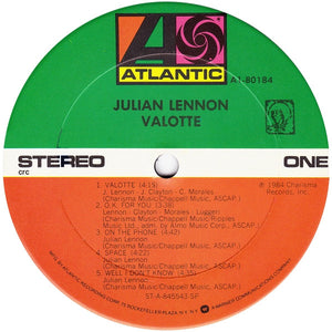 Julian Lennon : Valotte (LP, Album, Club, CRC)