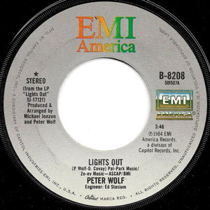Peter Wolf : Lights Out (7", Single, Win)