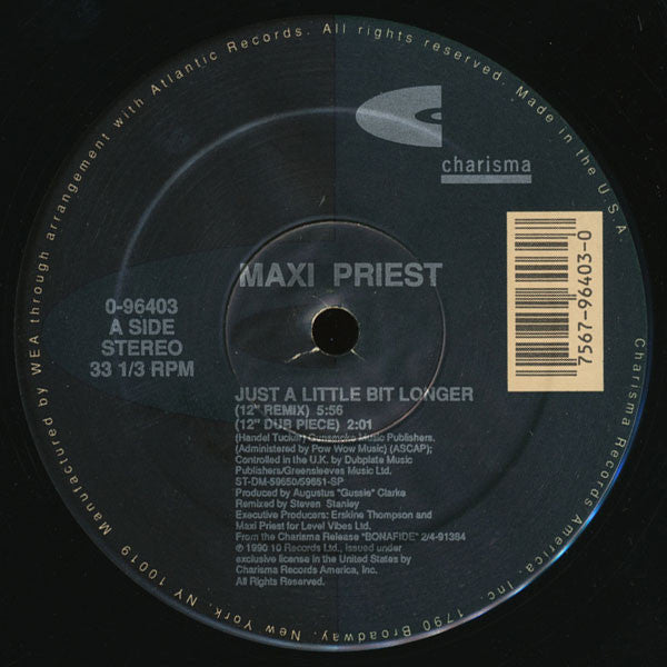 Maxi Priest : Just A Little Bit Longer (12")