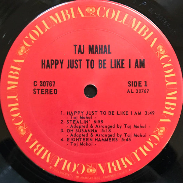 Taj Mahal : Happy Just To Be Like I Am (LP, Album, San)