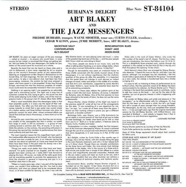 Art Blakey & The Jazz Messengers : Buhaina's Delight (LP, Album, RE, 180)