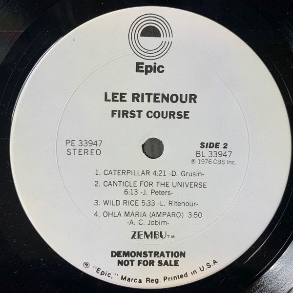 Lee Ritenour : First Course (LP, Promo, CTH)