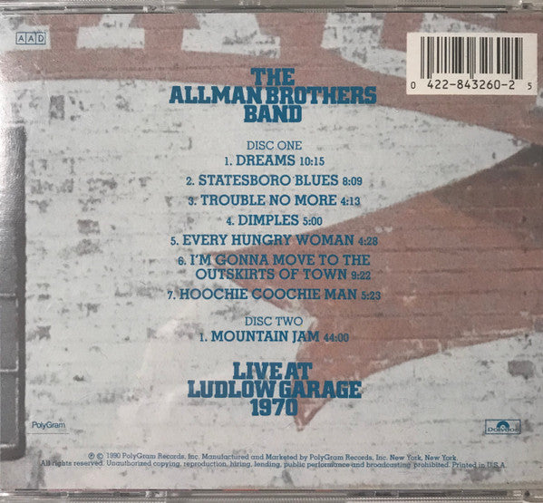 The Allman Brothers Band : Live At Ludlow Garage 1970 (2xCD, Album, RM)