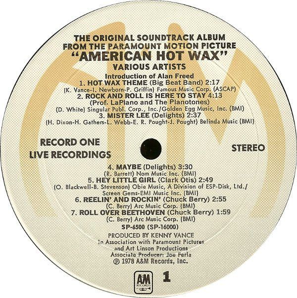 Various : The Original Soundtrack Album From The Paramount Motion Picture "American Hot Wax" (2xLP, Album, Comp, Mono, Mon)