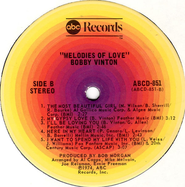 Bobby Vinton : Melodies Of Love (LP, Album)