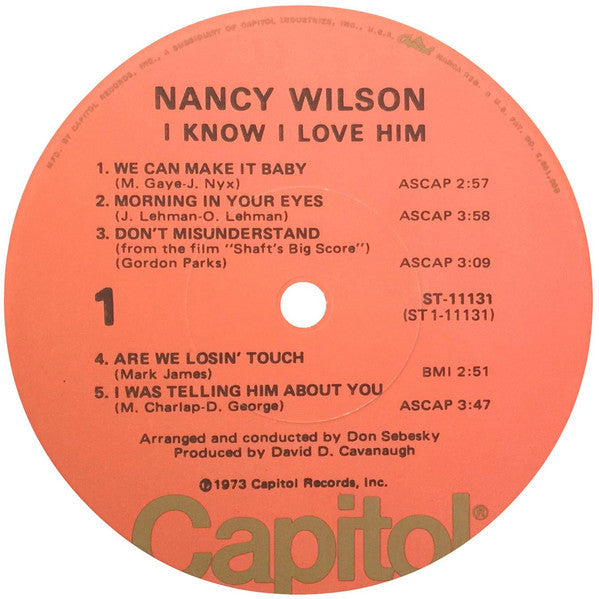 Nancy Wilson : I Know I Love Him (LP, Album, Los)