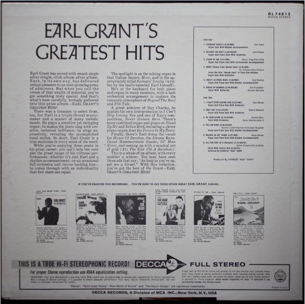 Earl Grant : Earl Grant's Greatest Hits (LP, Comp)