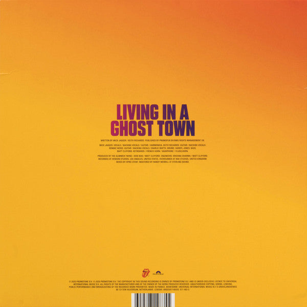 The Rolling Stones : Living In A Ghost Town (10", S/Sided, Single, Ltd, Ora)