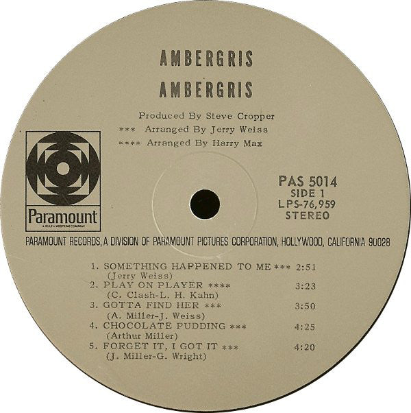 Ambergris (2) : Ambergris (LP, Album, Roc)
