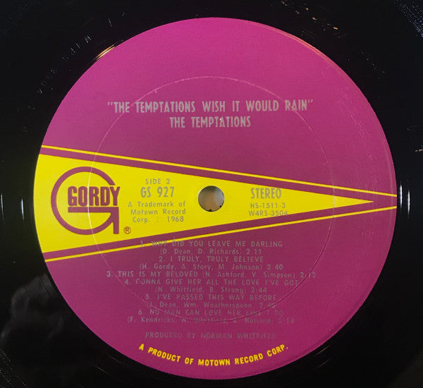 The Temptations : Wish It Would Rain (LP, Album)