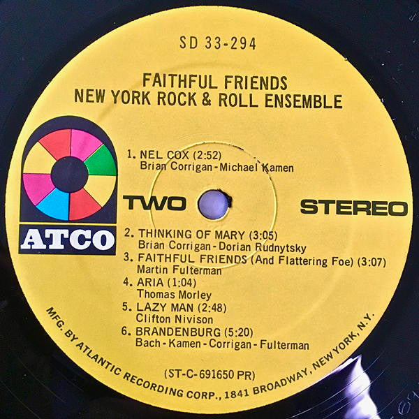 New York Rock & Roll Ensemble* : Faithful Friends (LP, Album, PR )